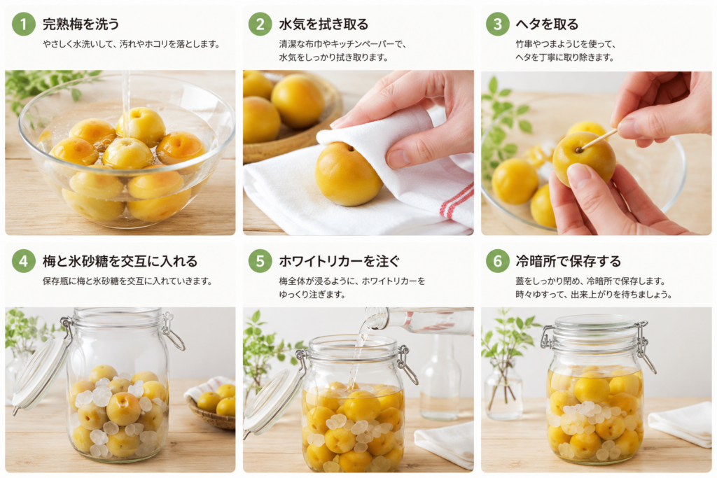 完熟梅で作る梅酒の作り方