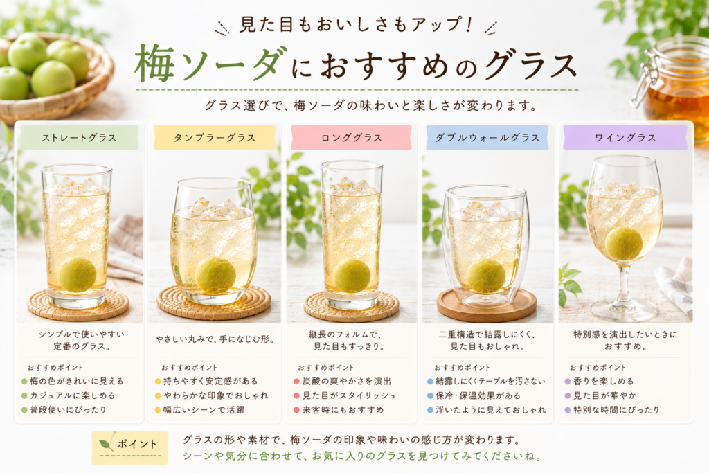 梅ソーダにおすすめのグラス