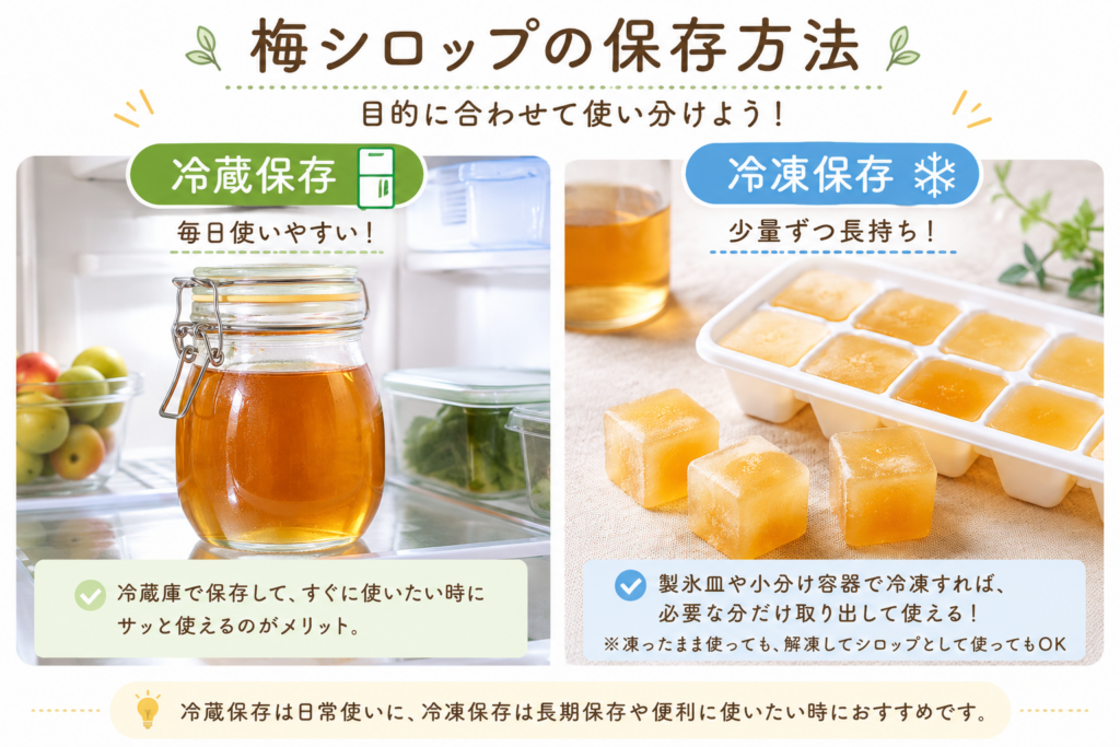 梅シロップの保存方法