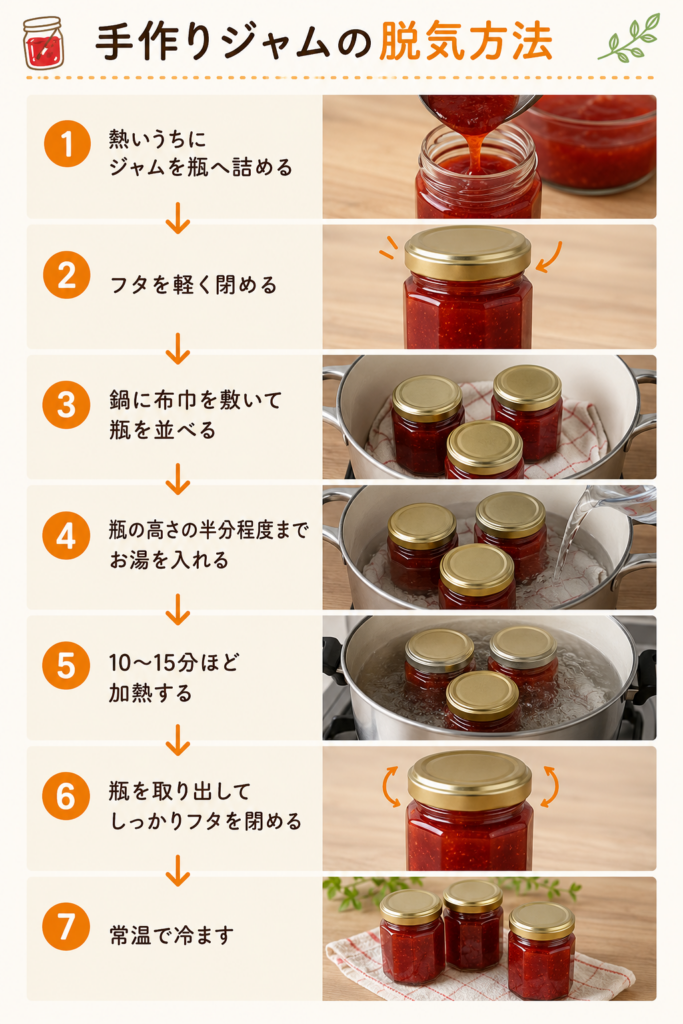 手作りジャムの脱気方法