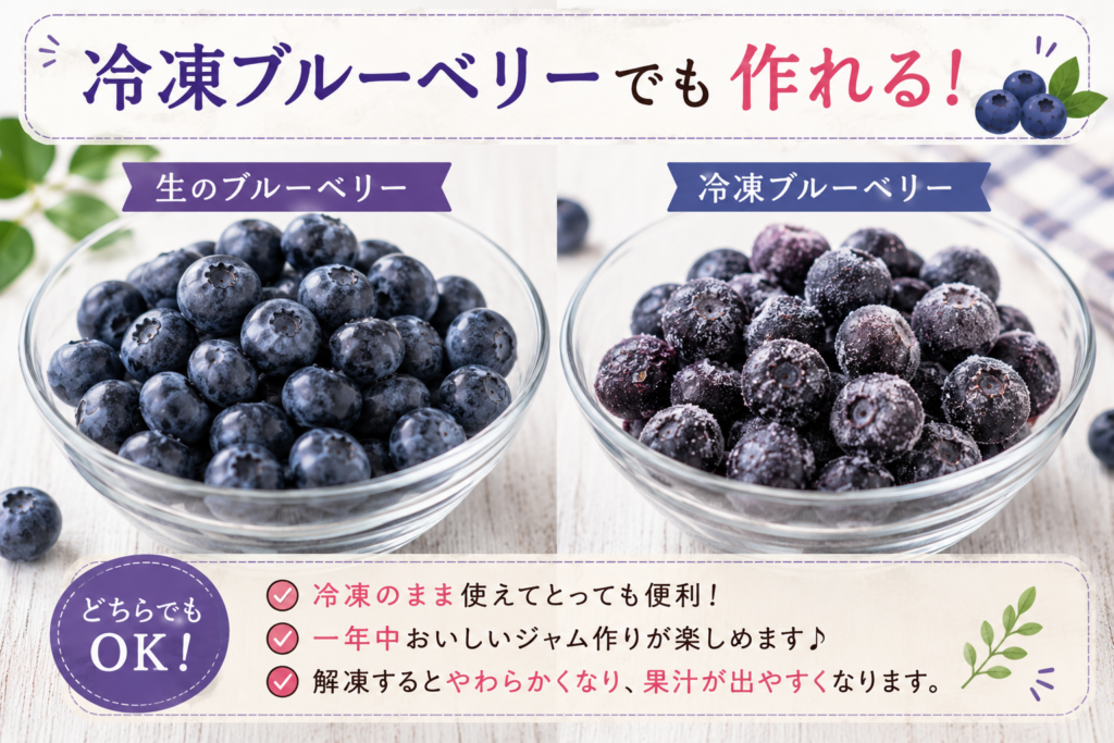 冷凍ブルーベリーでも作れる!