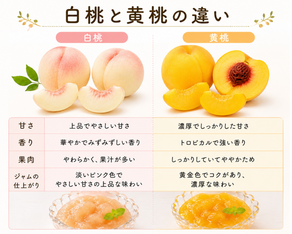 白桃と黄桃の違い