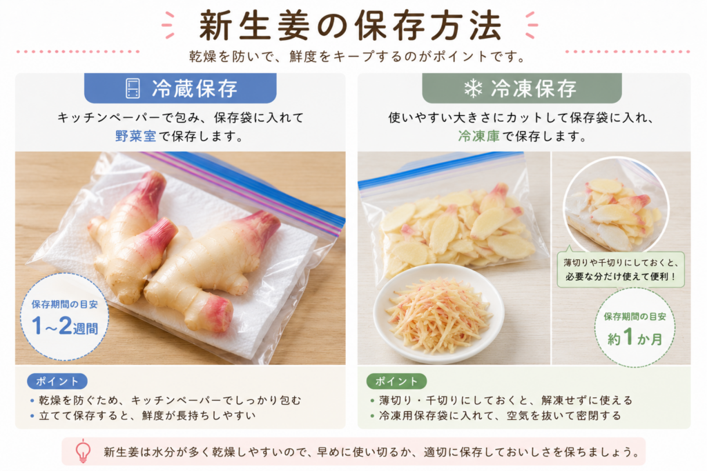 新生姜の保存方法