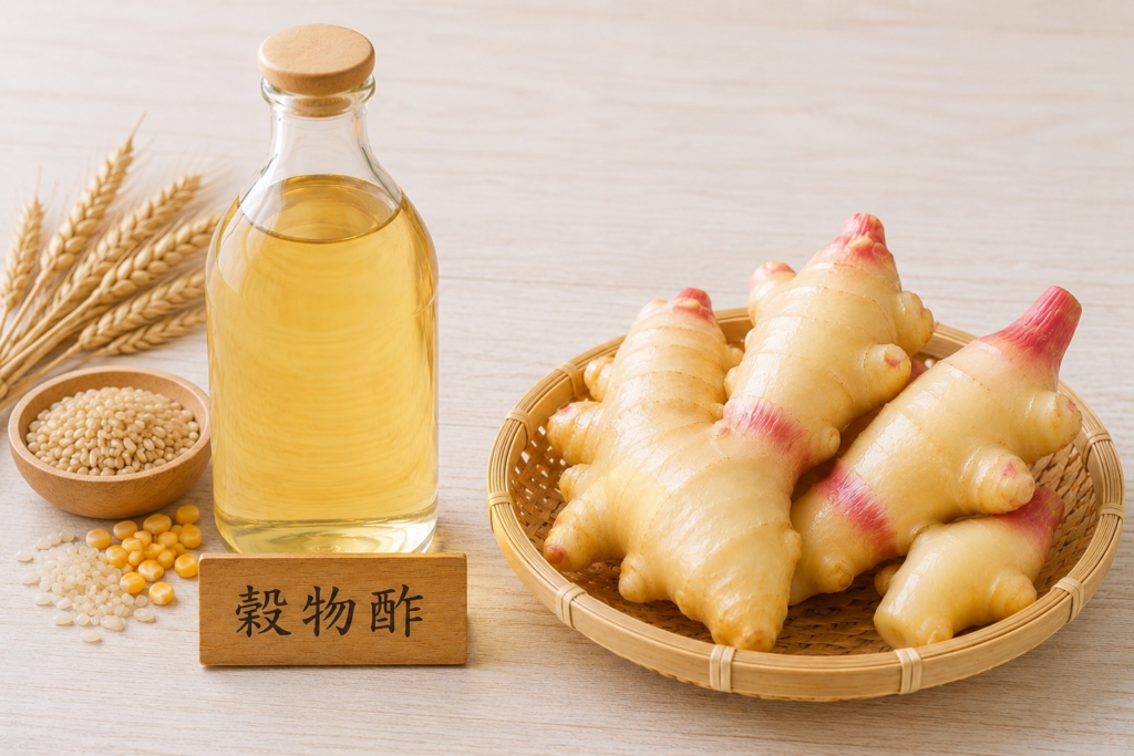 穀物酢と新生姜