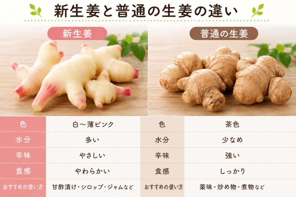新生姜と普通の生姜の違い