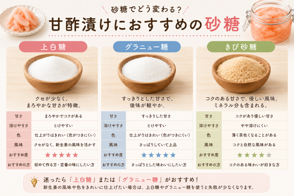 甘酢漬けにおすすめの砂糖