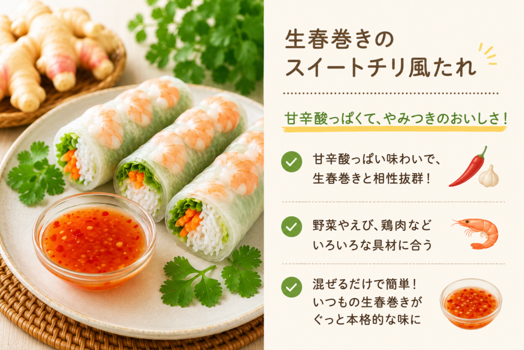 生春巻きのスイートチリ風たれ