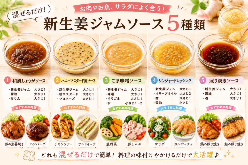 新生姜ジャムソース5種類