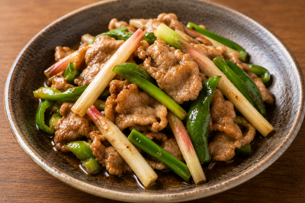 葉しょうがの炒め物
