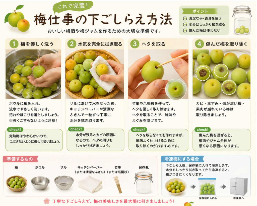 梅仕事の下ごしらえ方法