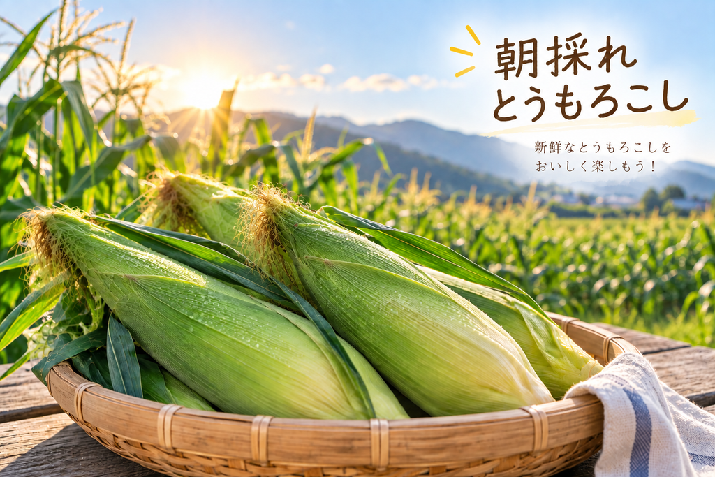 朝採れの新鮮なとうもろこし