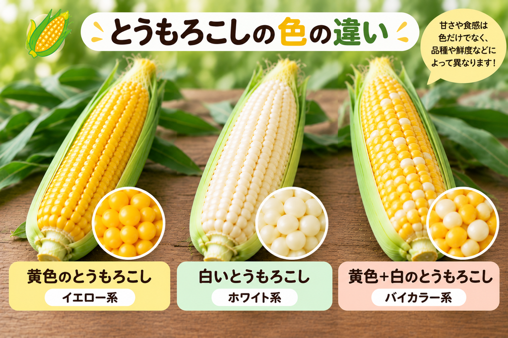 黄色・白・バイカラーのとうもろこしの違い